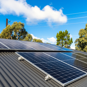 Solar Panels on the top of a roof