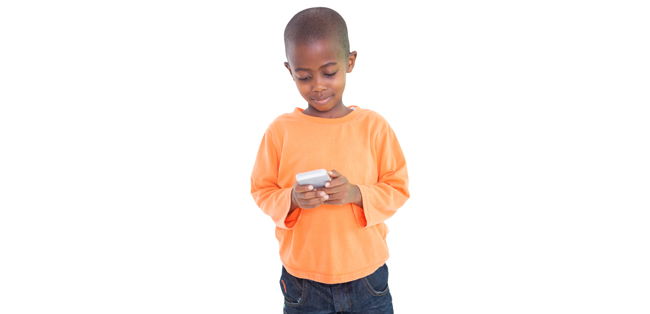 Child using mobile phone