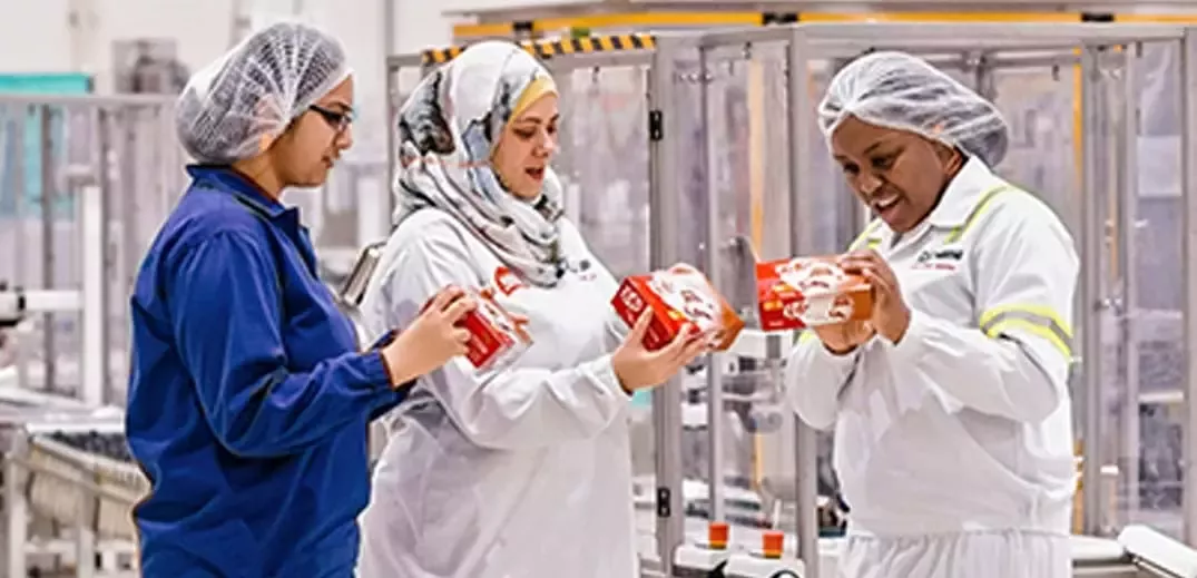 employees at the factory
