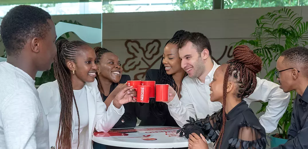 employees at coffee break